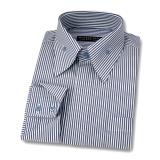 #P38 Blue grey and white stripes Dress Shirts