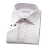 #O187 Pruple white stripes Dress Shirts