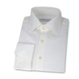 #P124 White Herringbone Dress Shirts