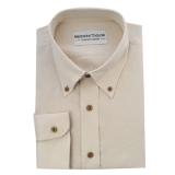 #V102 Beige Plain Linen Dress Shirts