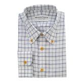 #o251 blue and white checks Dress Shirts