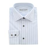 #X301 Blue, black and white stripes Dress Shirts