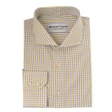 #p155 White with Yellow and Blue checks Dress Shirts