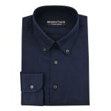 #V103 Dark Blue Linen plain Dress Shirts