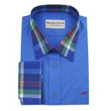 #v119 True Blue Plain Dress Shirts