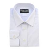 #o297 White and mini blue stripes Dress Shirts