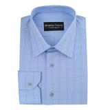 #V18 Gray and Blue Checks Dress Shirts