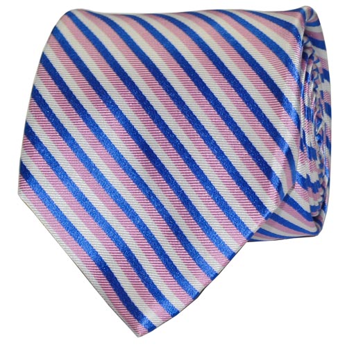 Modern Tailor | Blue Purple and White Stripes Tie