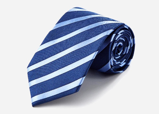 Modern Tailor | Blue Striped Tie Silk Textured Tie