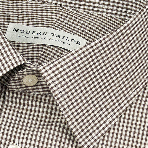 Modern Tailor | #K303 Brown Mini Check dress shirts