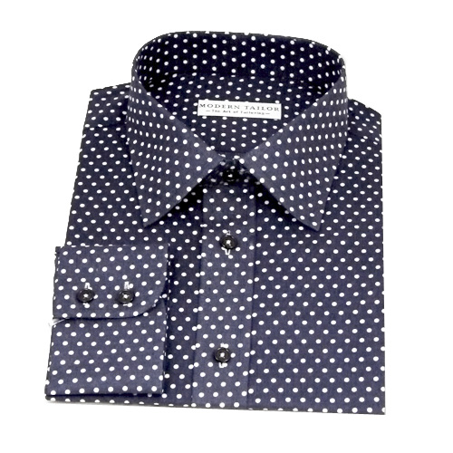 Modern Tailor | #D20 Blue white dots dress shirts