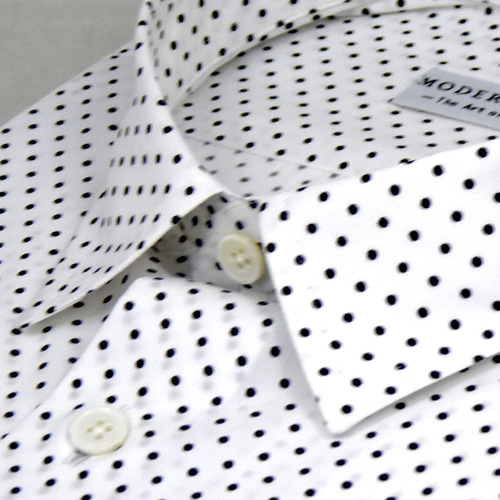 Modern Tailor | #PT1 White black dots dress shirts