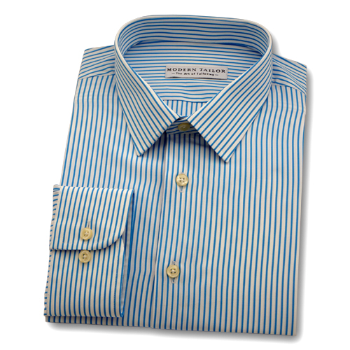 Modern Tailor | #P32 Sky blue and white stripes dress shirts