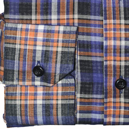 Modern Tailor | #CM0087ORN Orange and Blue Check dress shirts